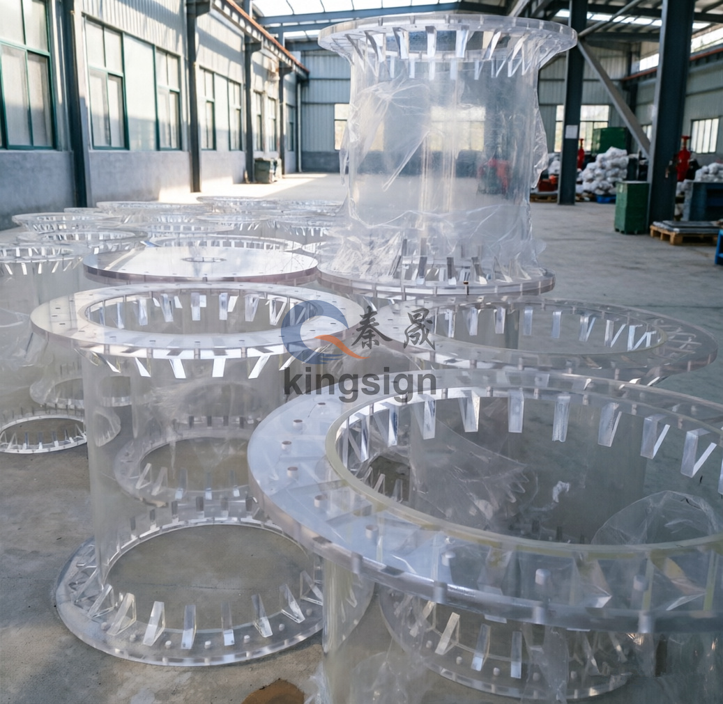Kingsign কাস্টম ক্লিয়ার এক্রাইলিক ফ্ল্যাঞ্জ পাইপ